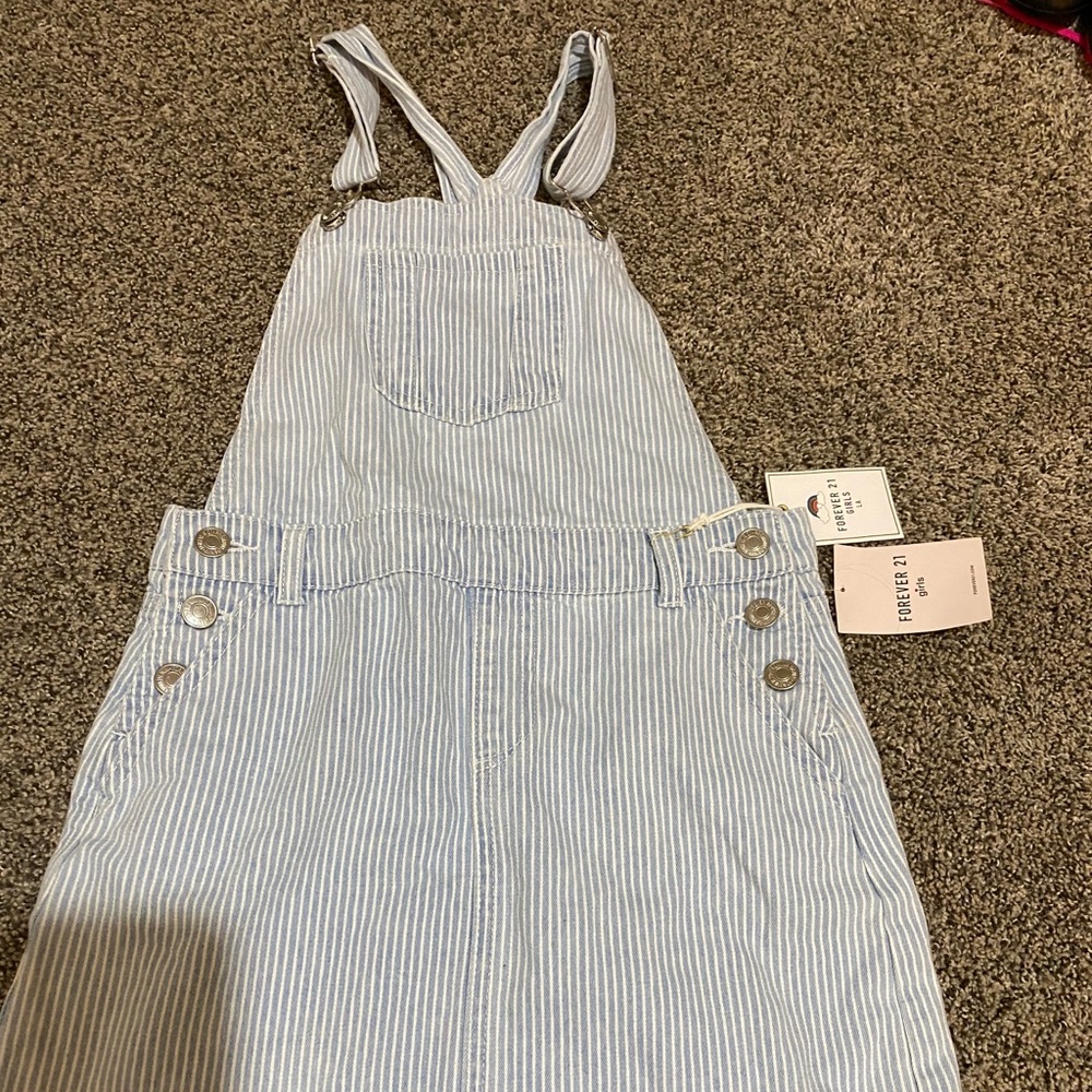 Blue and white striped overalls!!